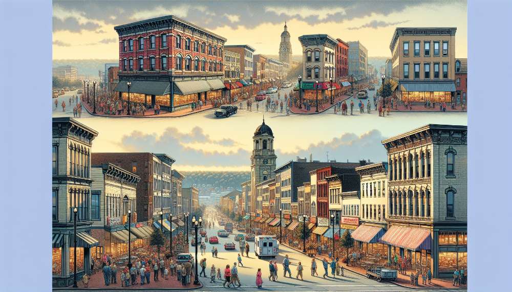 A vibrant street scene in Beaver Falls