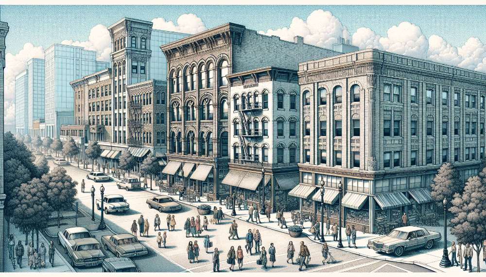 A vibrant street scene in Warrenville