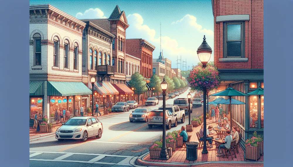 A vibrant street scene in Springfield