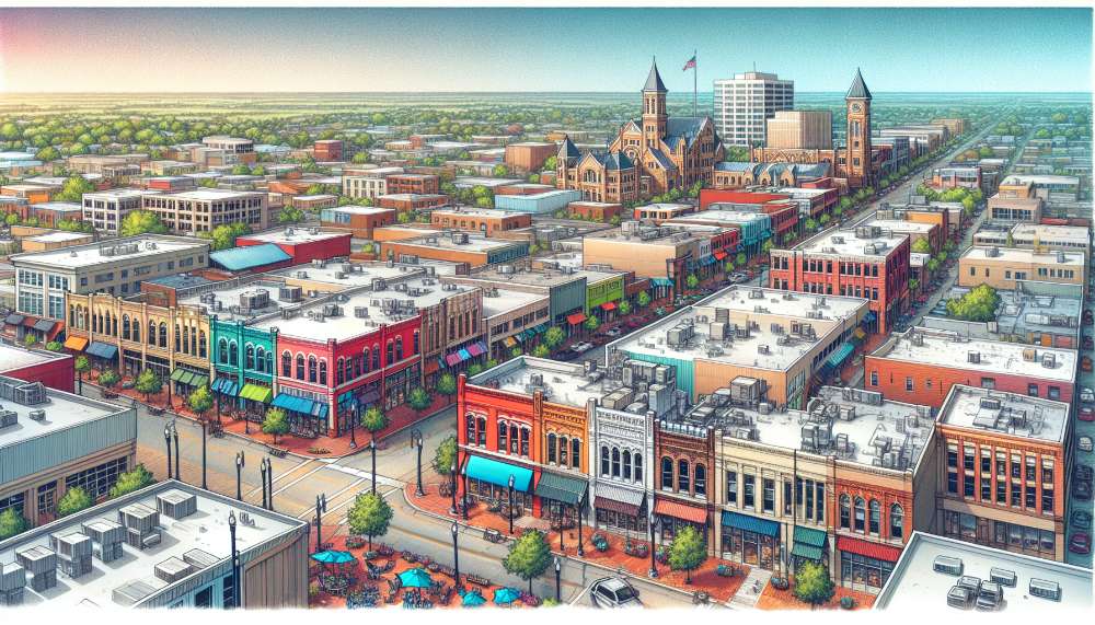 A vibrant street scene in Norman