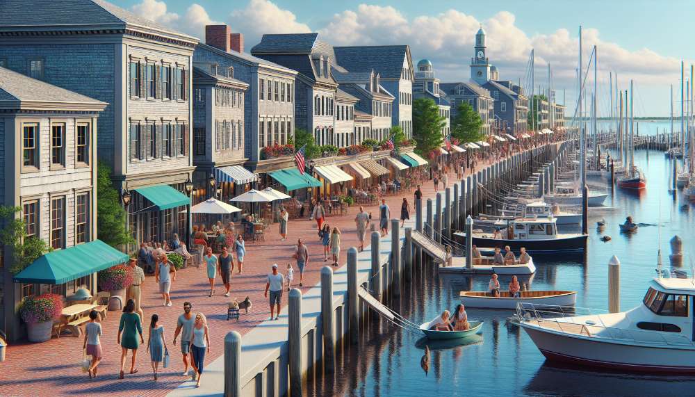 A vibrant street scene in New Bedford