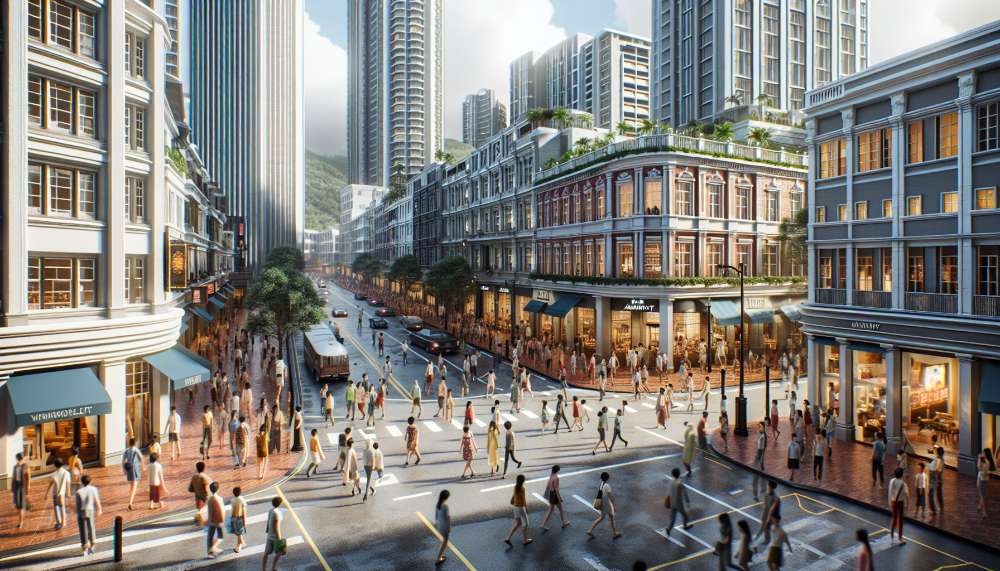 A vibrant street scene in Admiralty