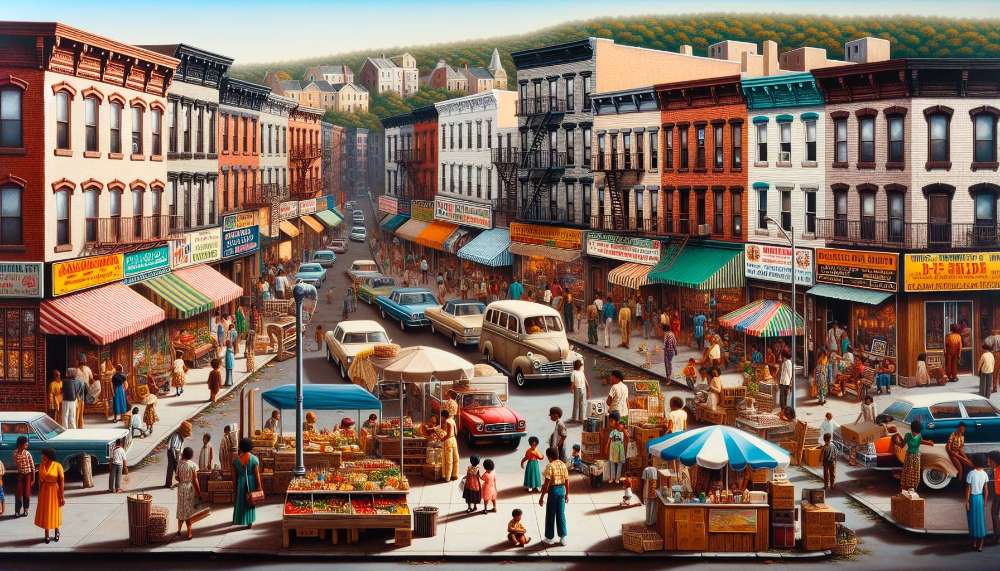 A vibrant street scene in Little Caribbean