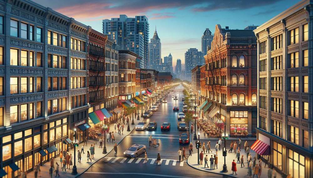 A vibrant street scene in Lower West Side