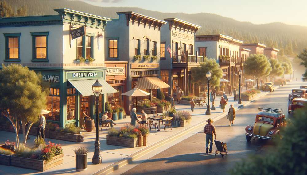 A vibrant street scene in Buena Vista