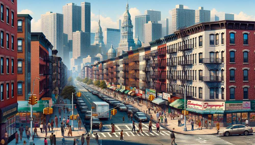 A vibrant street scene in East Flatbush