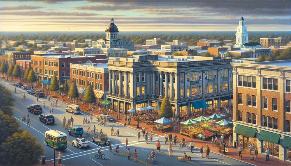 A vibrant street scene in Rock Hill