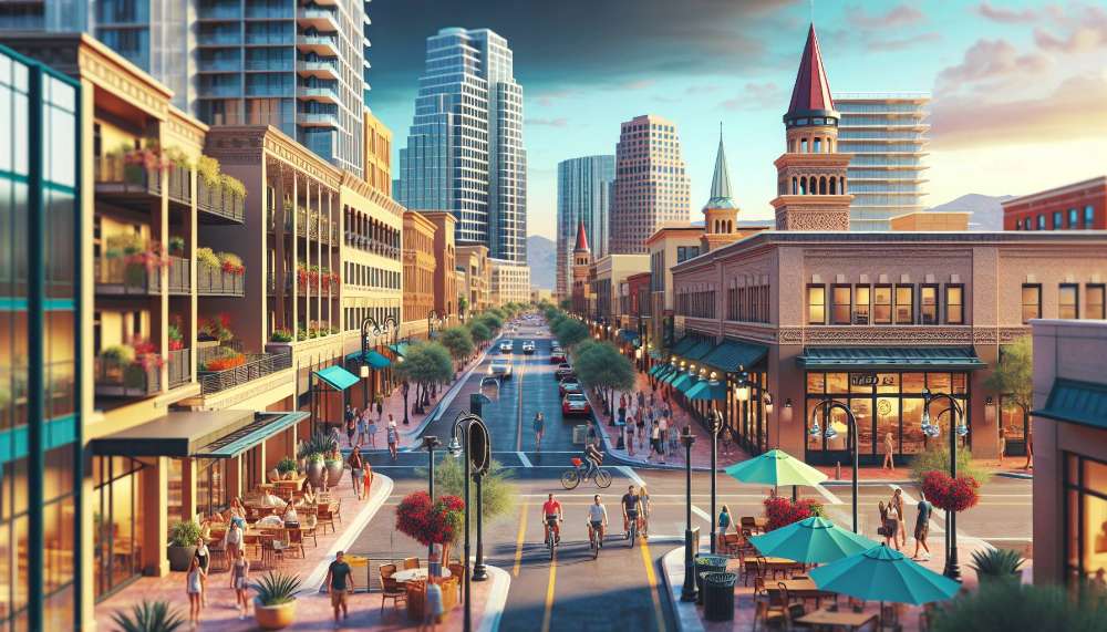 A vibrant street scene in Gilbert