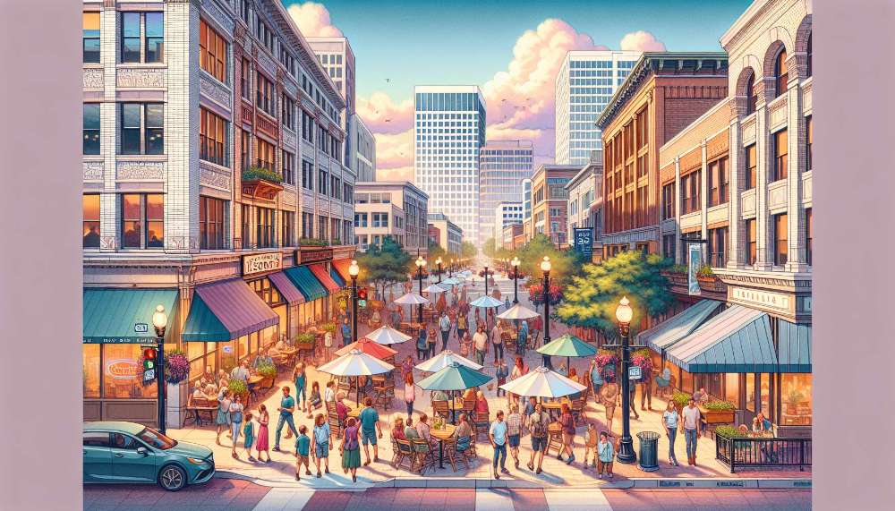 A vibrant street scene in Utah