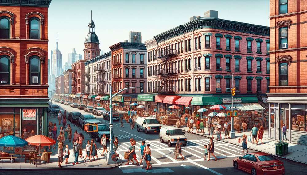 A vibrant street scene in Baldwin