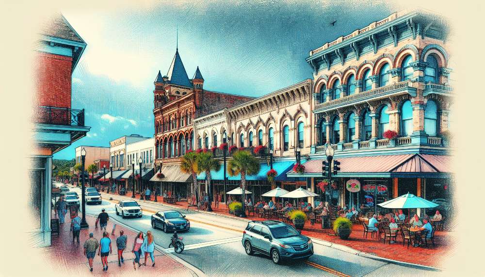 A vibrant street scene in Clermont