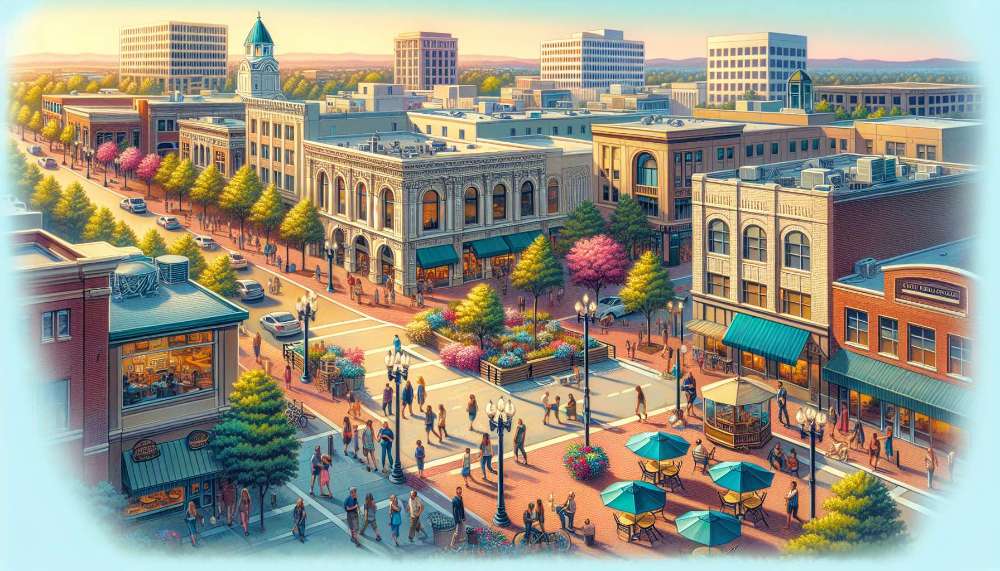 A vibrant street scene in Roseville