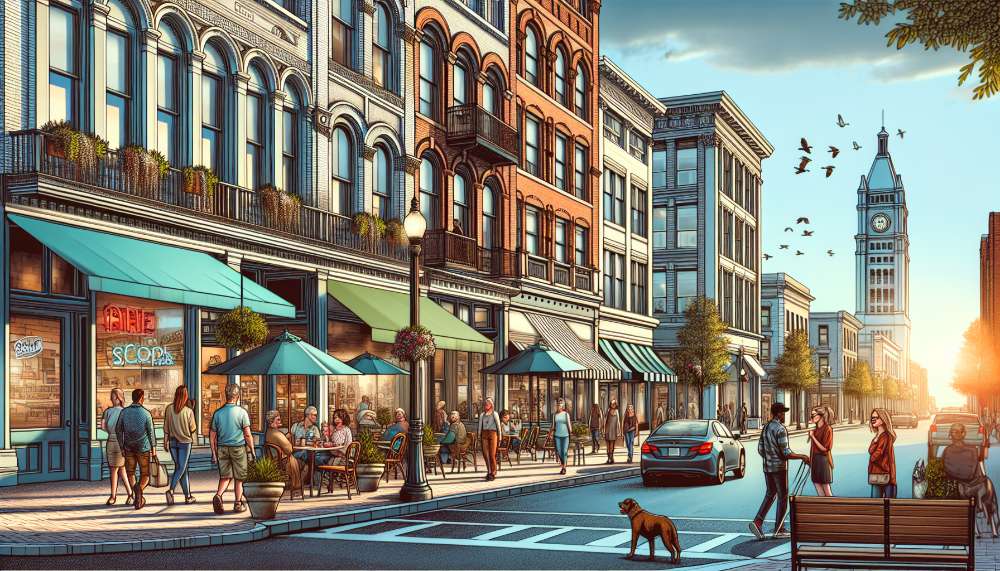 A vibrant street scene in Kinston