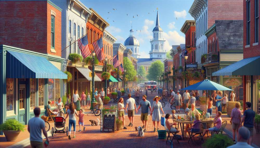 A vibrant street scene in Middletown