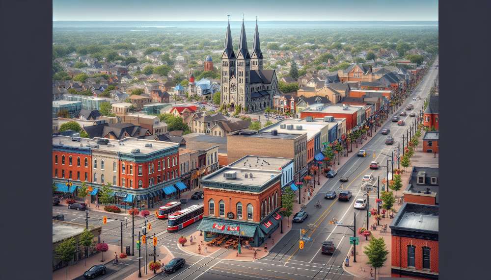 A vibrant street scene in Milton