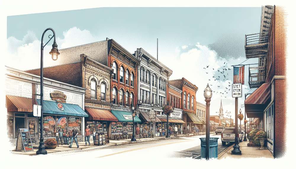 A vibrant street scene in Warrenton