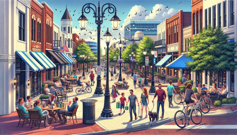 A vibrant street scene in McKinney