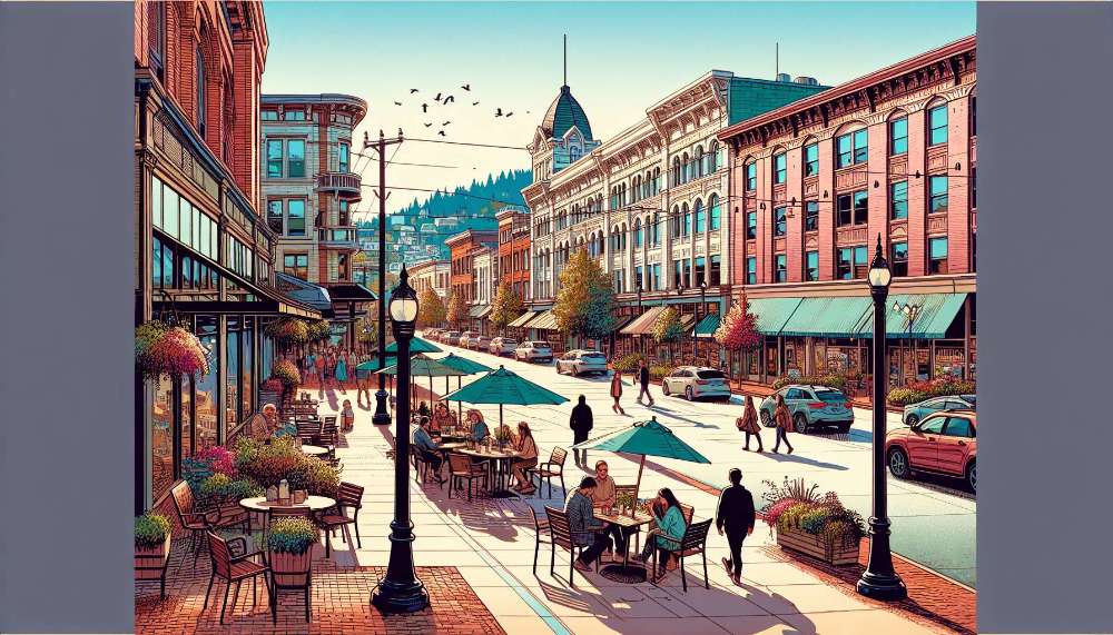 A vibrant street scene in Bellingham