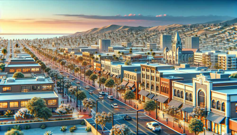 A vibrant street scene in Central Escondido