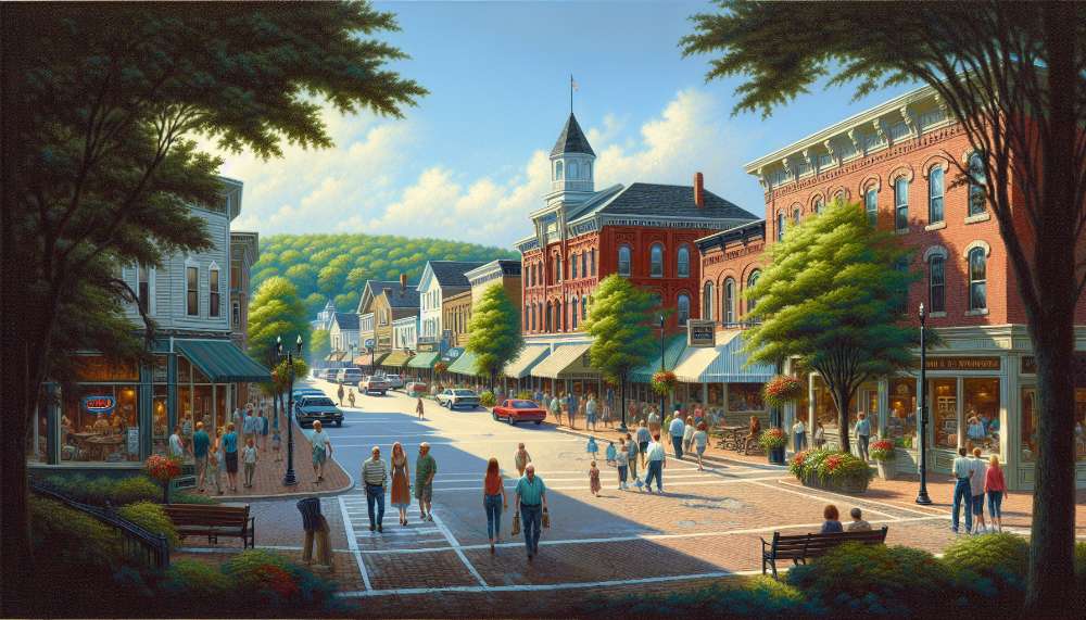 A vibrant street scene in Shirley