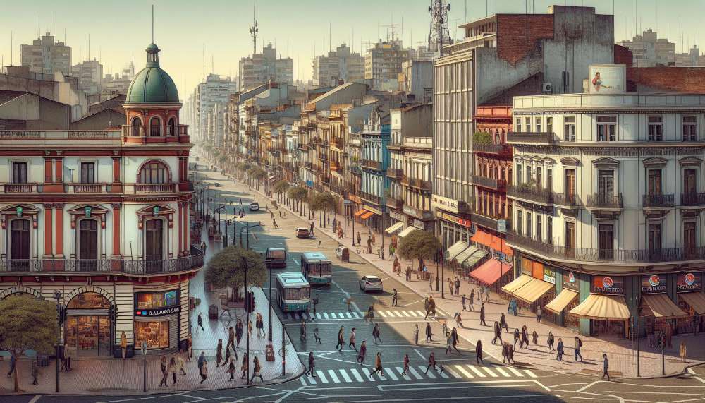 A vibrant street scene in Cartagena