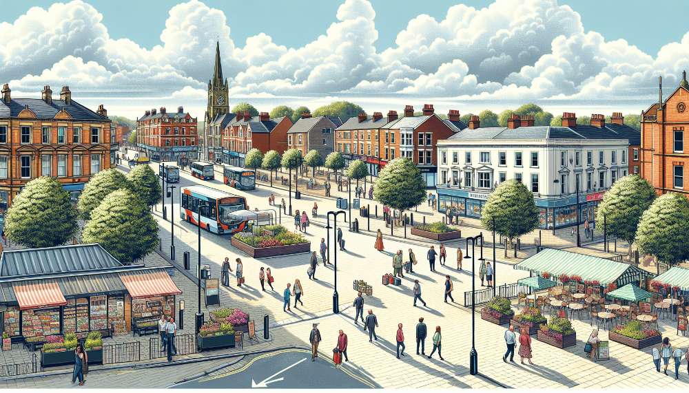 A vibrant street scene in Chadderton