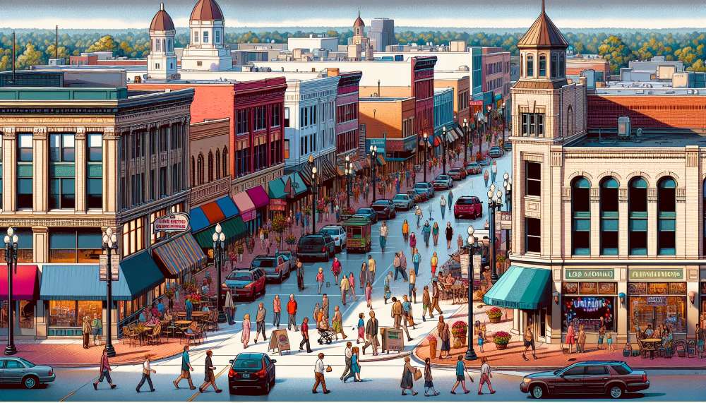 A vibrant street scene in Coon Rapids