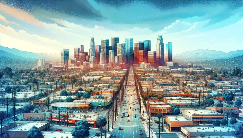 A vibrant street scene in Thousand Oaks