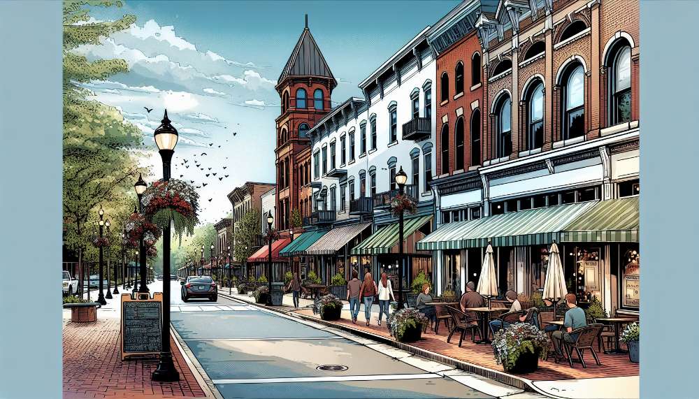 A vibrant street scene in Lake Orion