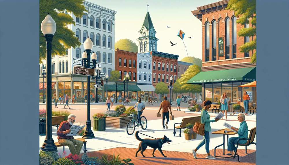 A vibrant street scene in Kalamazoo