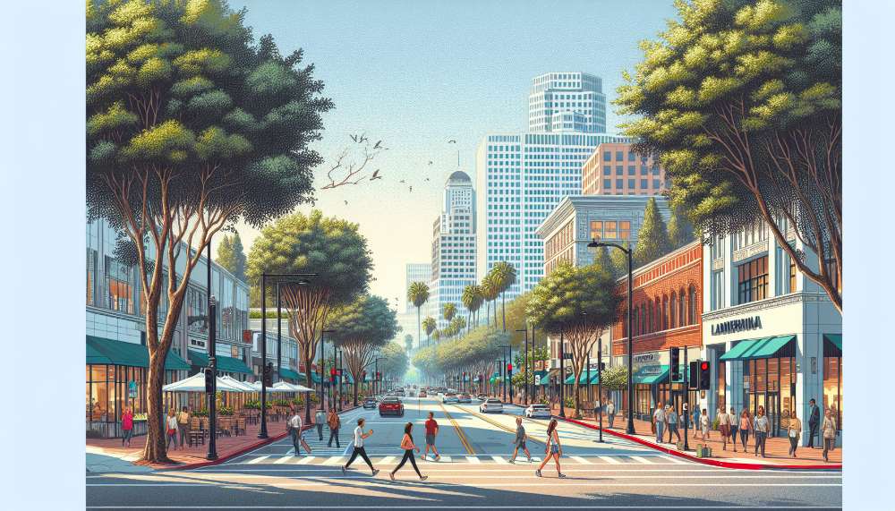 A vibrant street scene in Diamond Bar