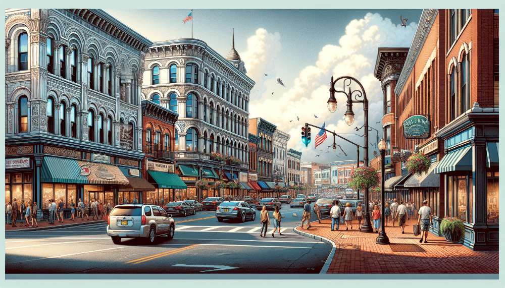 A vibrant street scene in North Plainfield