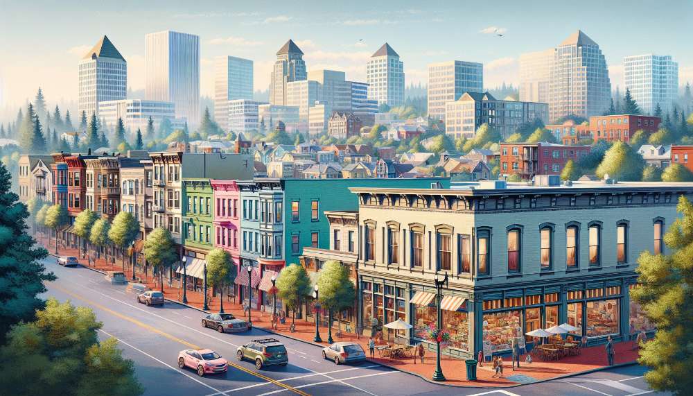 A vibrant street scene in Powellhurst-Gilbert