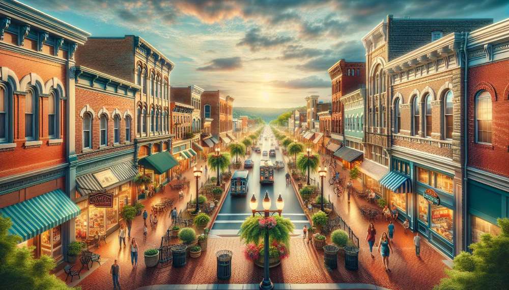 A vibrant street scene in Martinsburg