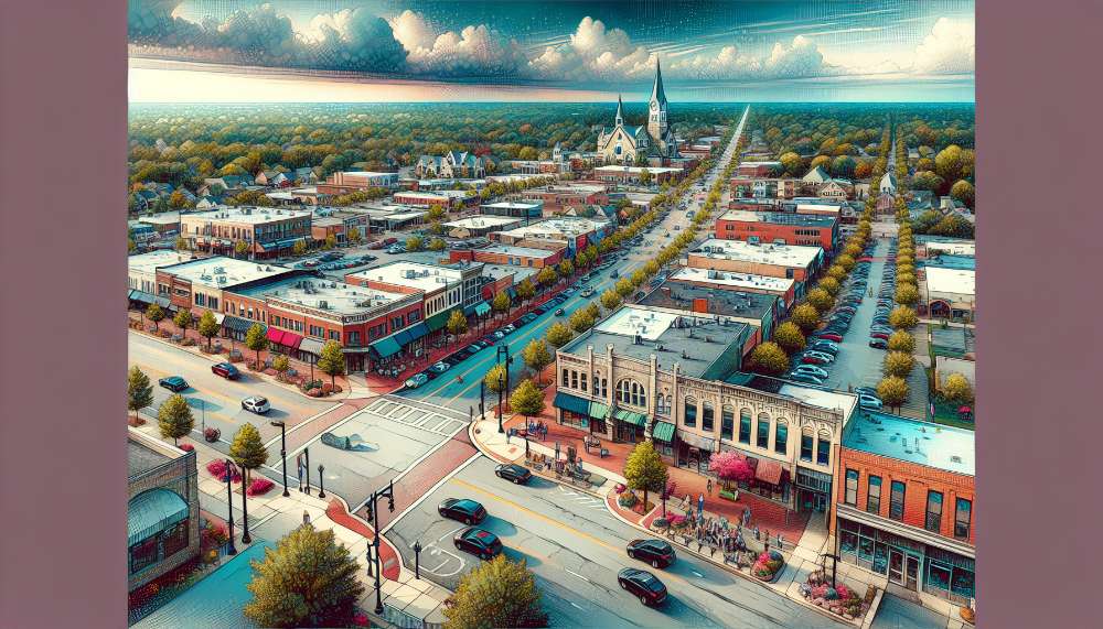 A vibrant street scene in Auburn Hills