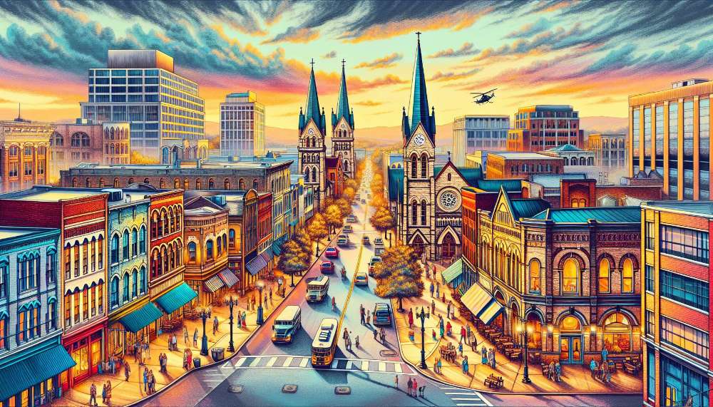 A vibrant street scene in Tennessee