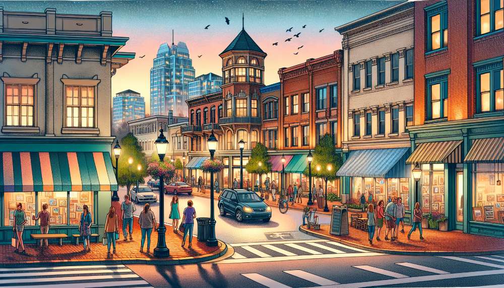 A vibrant street scene in Eagle Lake