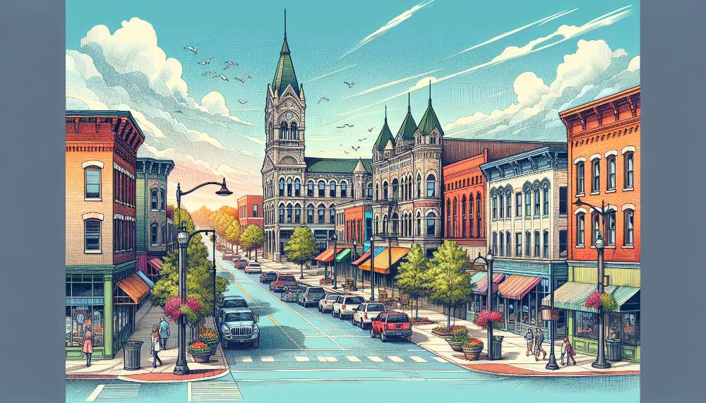 A vibrant street scene in Hudsonville