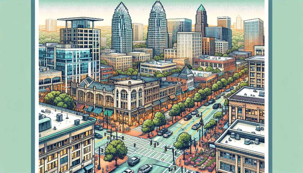 A vibrant street scene in Charlotte