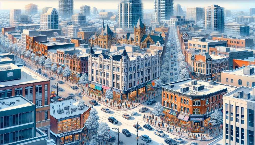 A vibrant street scene in London