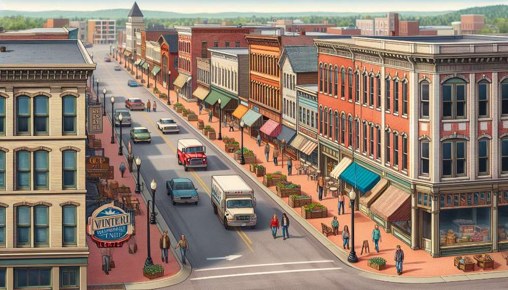 A vibrant street scene in Birch Run