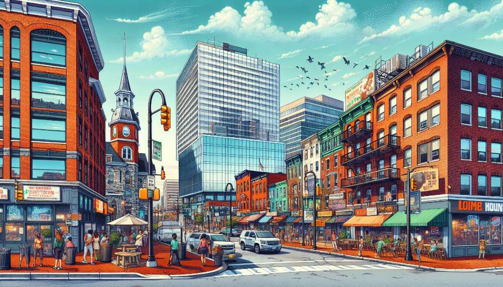 A vibrant street scene in Pigtown