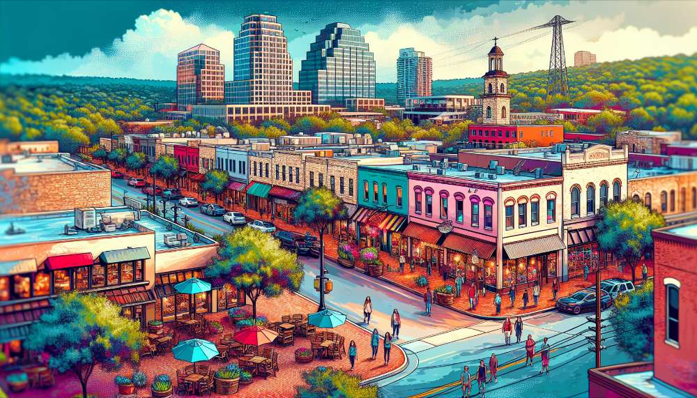 A vibrant street scene in Cat Hollow