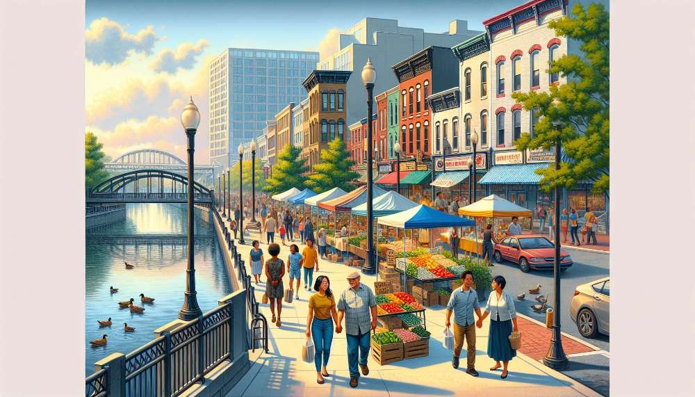 A vibrant street scene in Morrisville