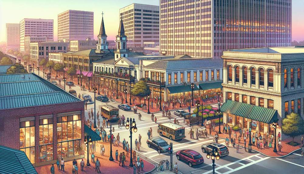 A vibrant street scene in Louisiana