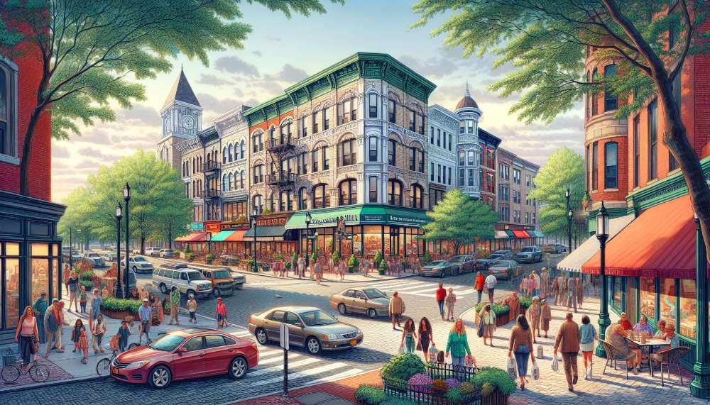 A vibrant street scene in Park Hill