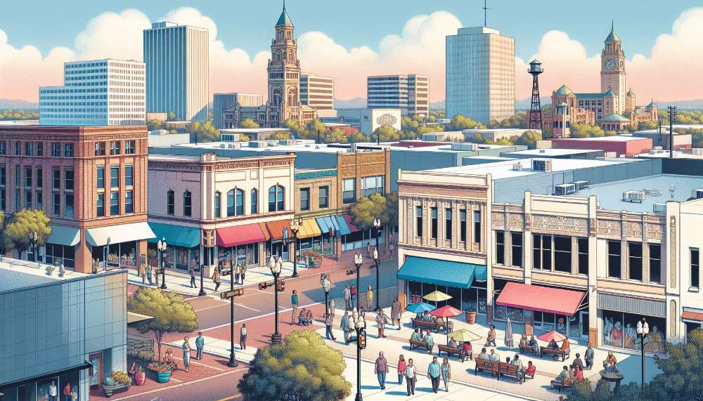 A vibrant street scene in Peoria