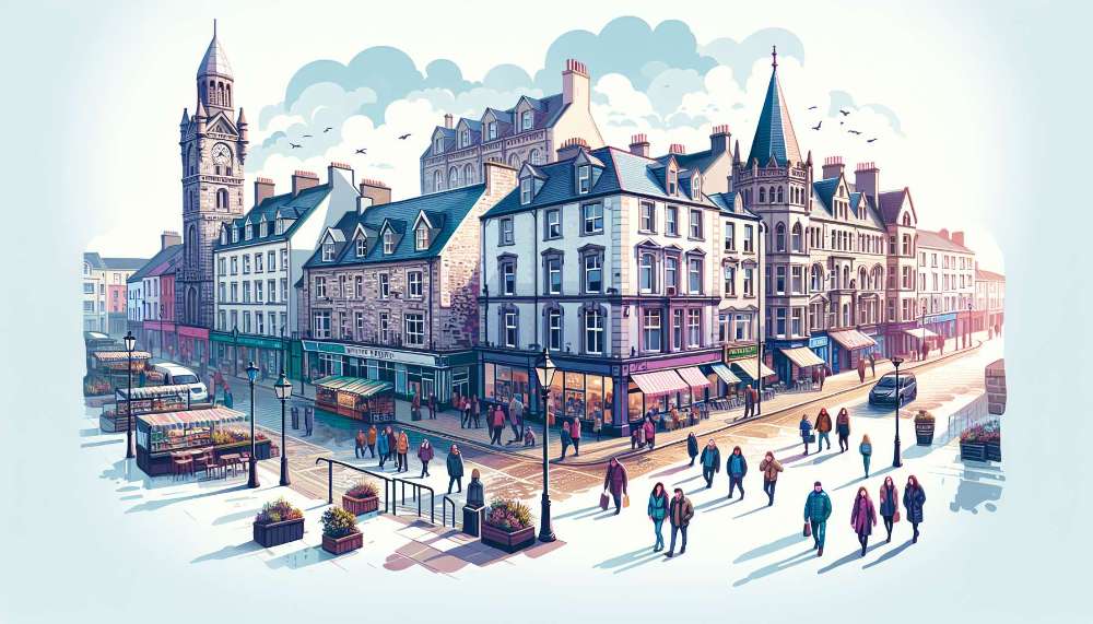 A vibrant street scene in Ireland