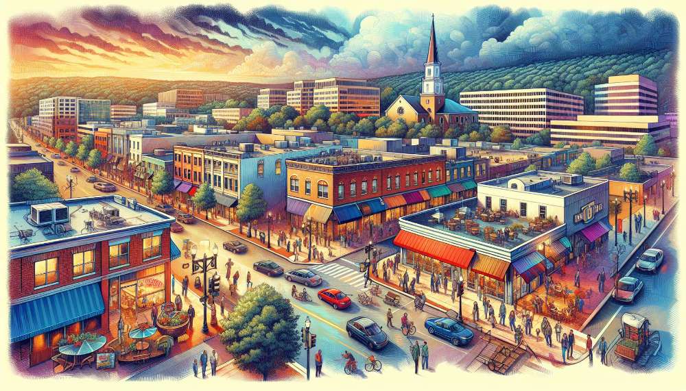 A vibrant street scene in North Bethesda