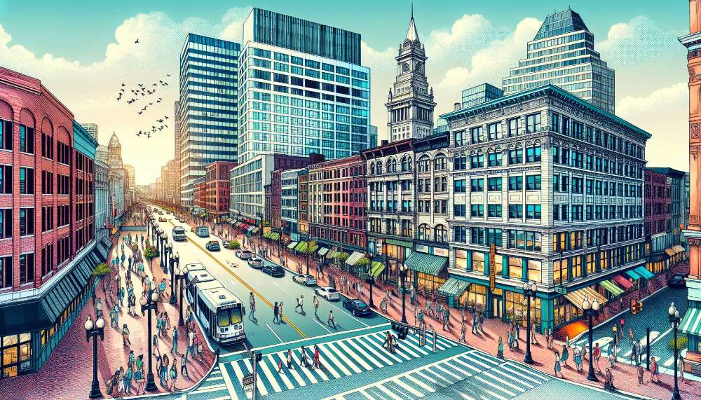 A vibrant street scene in Franklin Field North